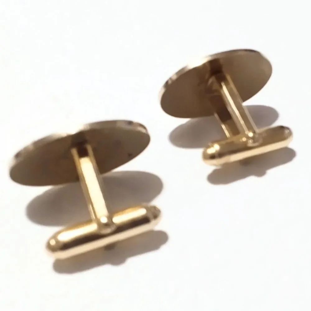 Vintage Gold Tone Florentine Finished Men's Cufflinks Cuff Links